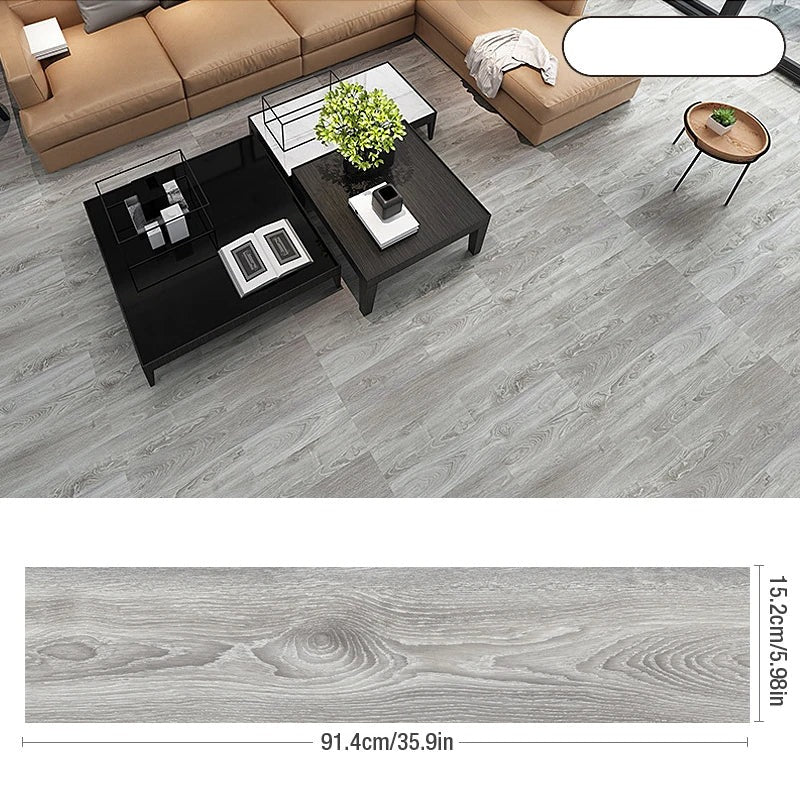 ANYHOUZ 5pcs Grey Cedar Vinyl Tile Wood Grain Design 3D Waterproof