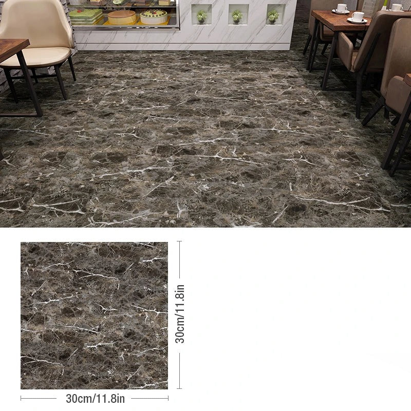 ANYHOUZ 10pcs Brown Vinyl Wall Tile Crack Stain Marble 3D Waterproof