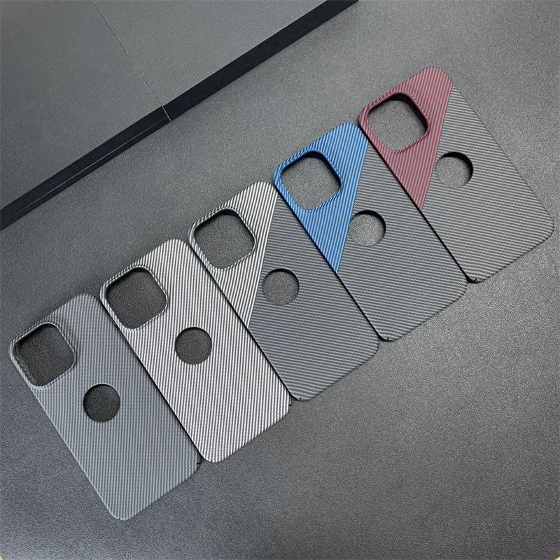 ANYMOB iPhone Case Black Slim Carbon Fiber Stylish Protective Mobile Cover