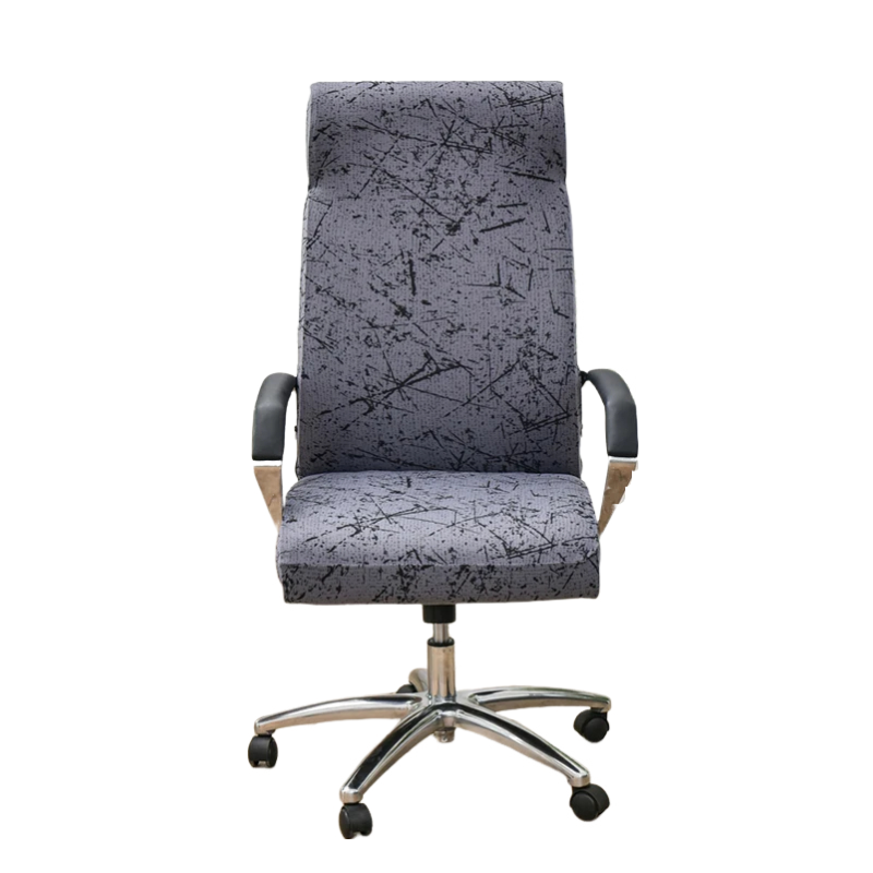 Anyseat Office Chair Cover Dark Grey Scratch Design Large Non-Slip Rotating Seat Case Universal Armrest Chair Protector