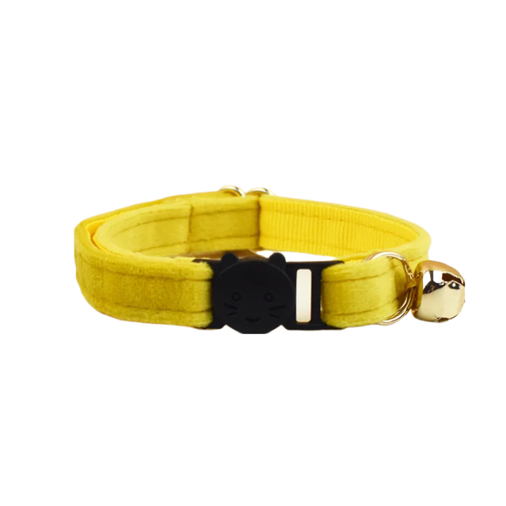 ANYWAGS Cat Collar Mustard Yellow Small with Safety Buckle, Bell, and Durable Strap Stylish and Comfortable Pet Accessor
