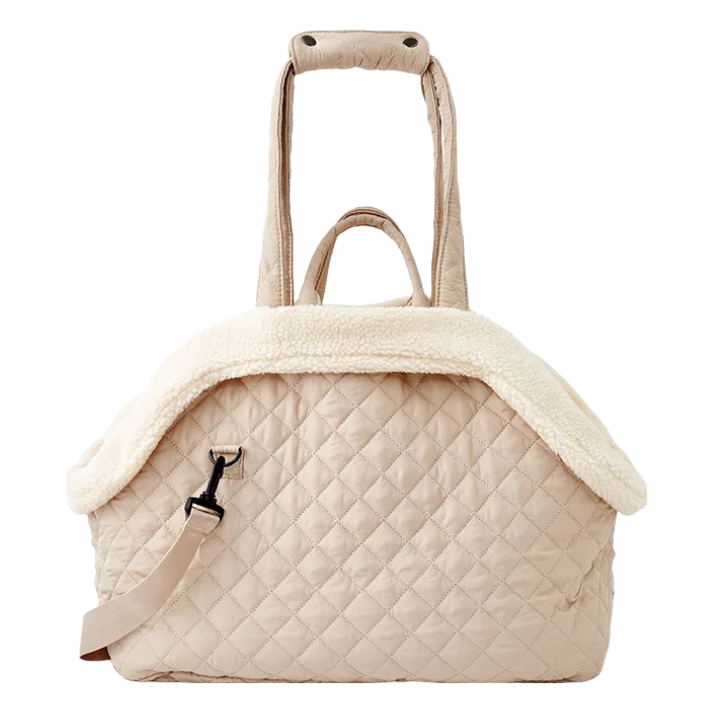 Anypet Quilted Thicken Beige Korean-Inspired Pet Carrier Handbag & Shoulder Bag