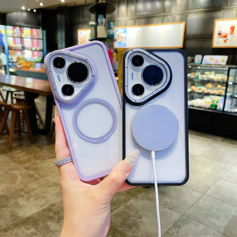 ANYMOB Huawei Case Purple Wireless Charging Magnetic Rugged Protective Cover