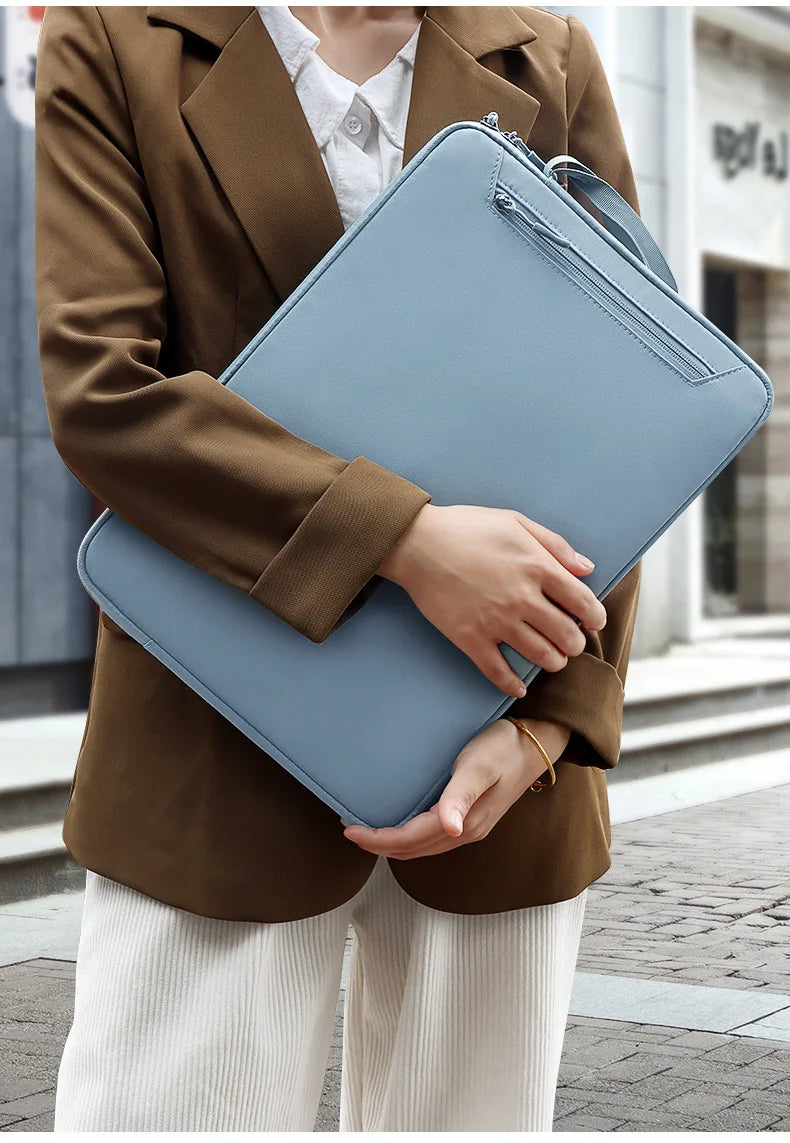 ANYPACK Laptop Handbag Lake Blue Stylish Professional Pouch Durable Lightweight For Students