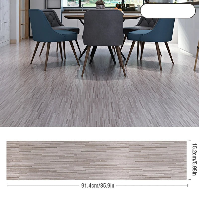 ANYHOUZ 20pcs Brown Bamboo Vinyl Floor Tile Wood Grain 3D Waterproof