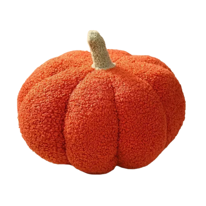 Anypillow Dark Orange Lamb Fleece Pumpkin Plush Pillow 28cm
