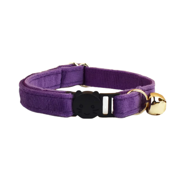 ANYWAGS Cat Collar Dark Purple Small with Safety Buckle, Bell, and Durable Strap Stylish and Comfortable Pet Accessory
