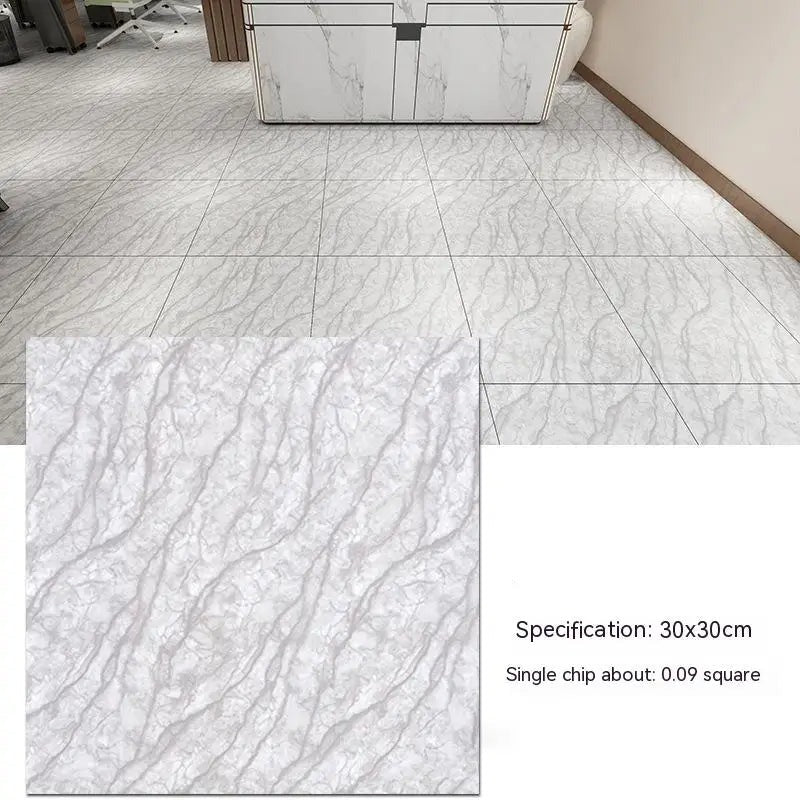 ANYHOUZ 10pcs Shell White Vinyl Floor Tile Self-Adhesive 3D Waterproof