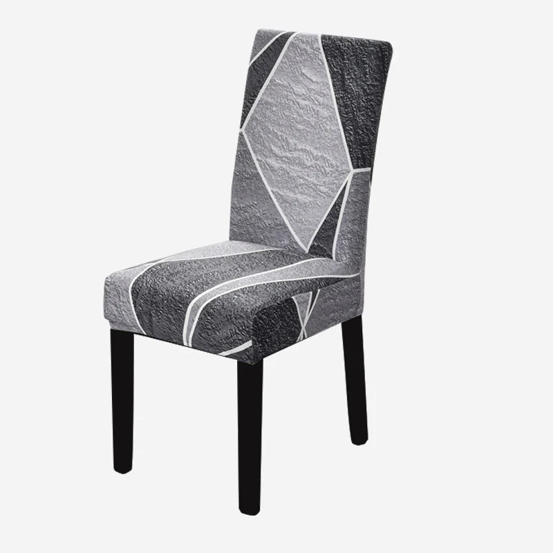 Anyseat Chair Cover Grey with Shapes Design with Anti-Dirt and Elastic Material for Dining Room Kitchen Wedding Hotel Banquet Restaurant