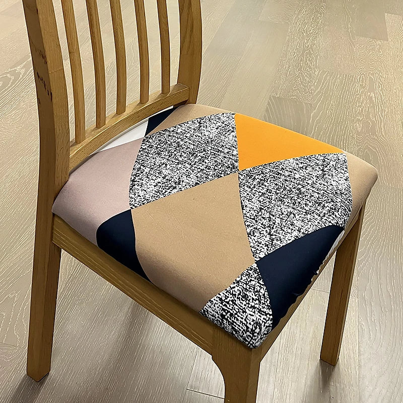 Anyseat Chair Cover Multicolor Diagonal Print Stretch Seat Cover for Home Dinning Kitchen Washable Removable