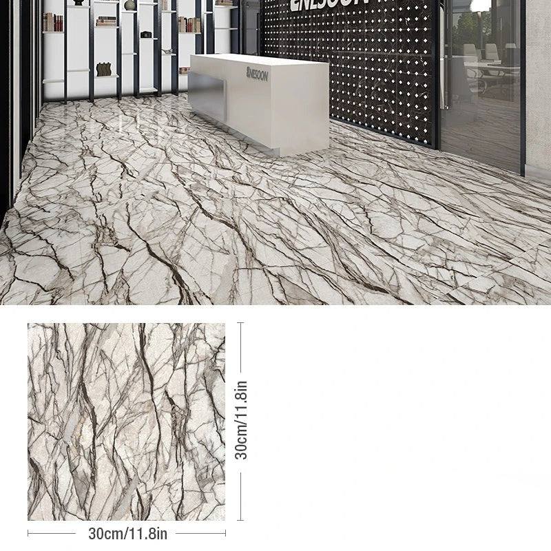 ANYHOUZ 10pcs White Vinyl Wall Tile Branch Stain Marble 3D Waterproof