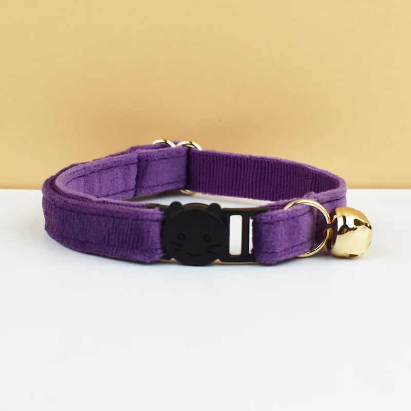 ANYWAGS Cat Collar Dark Purple Large with Safety Buckle, Bell, and Durable Strap Stylish and Comfortable Pet Accessory