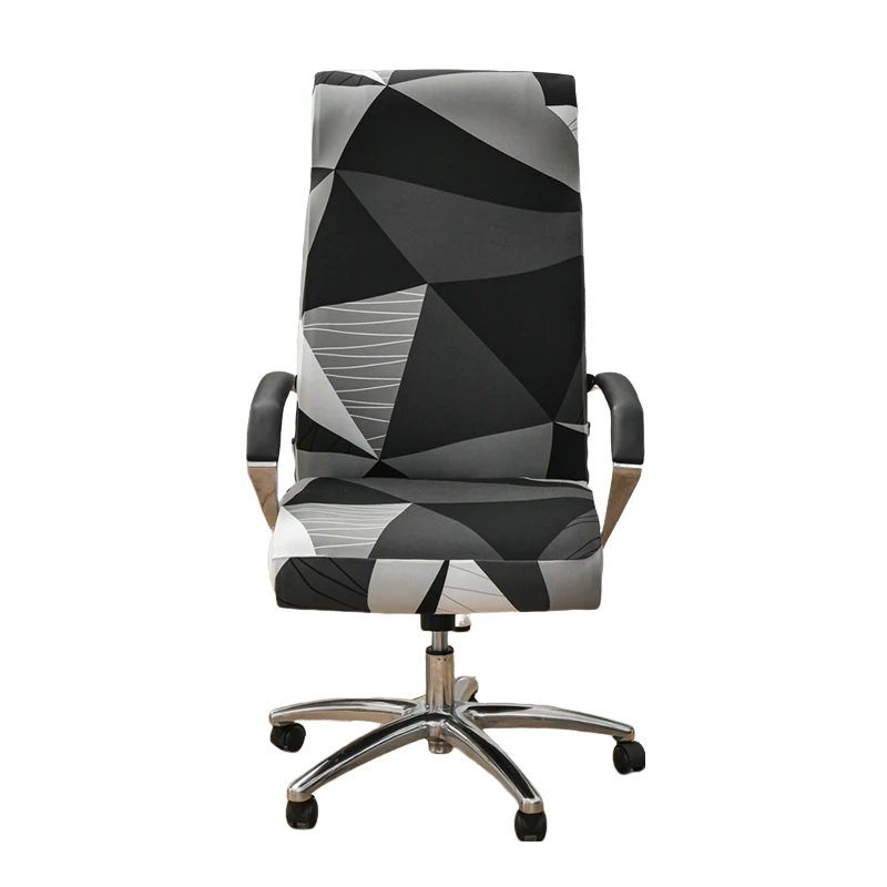 Anyseat Office Chair Cover Black White Geometric Pattern Medium Non-Slip Rotating Seat Case Universal Armrest Chair Protector
