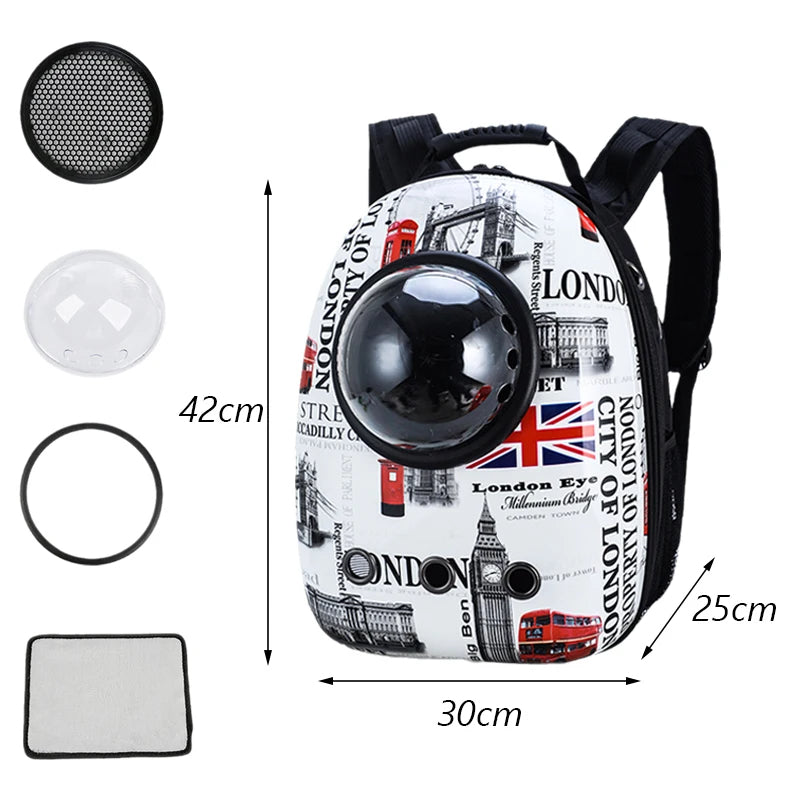 ANYWAGS Pet Carrier British Flag Print Breathable Space Capsule Travel On the Go Bag For Pet