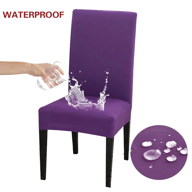 Anyseat Chair Cover Purple with Anti-Dirt and Waterproof Elastic Material for Dining Room Kitchen Wedding Hotel Banquet Restaurant