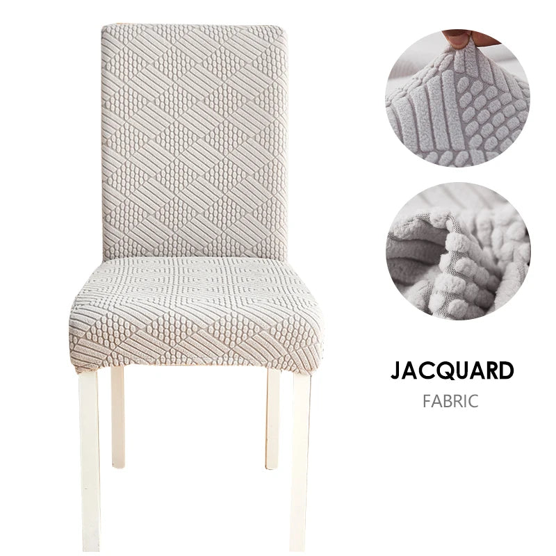 Anyseat Chair Cover Light Grey Checkered Line Design with Anti-Dirt and Elastic Material for Dining Room Kitchen Wedding Hotel Banquet Restaurant