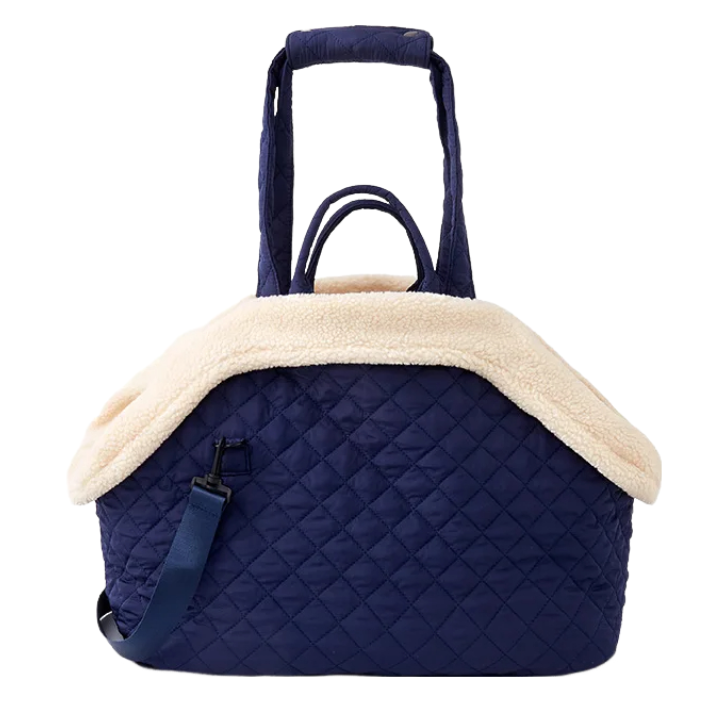 ANYWAGS Pet Carrier Thicken Navy Korean Inspired Pet Hand Bag or Shoulder Bag with Quilted Cotton Portable Bag