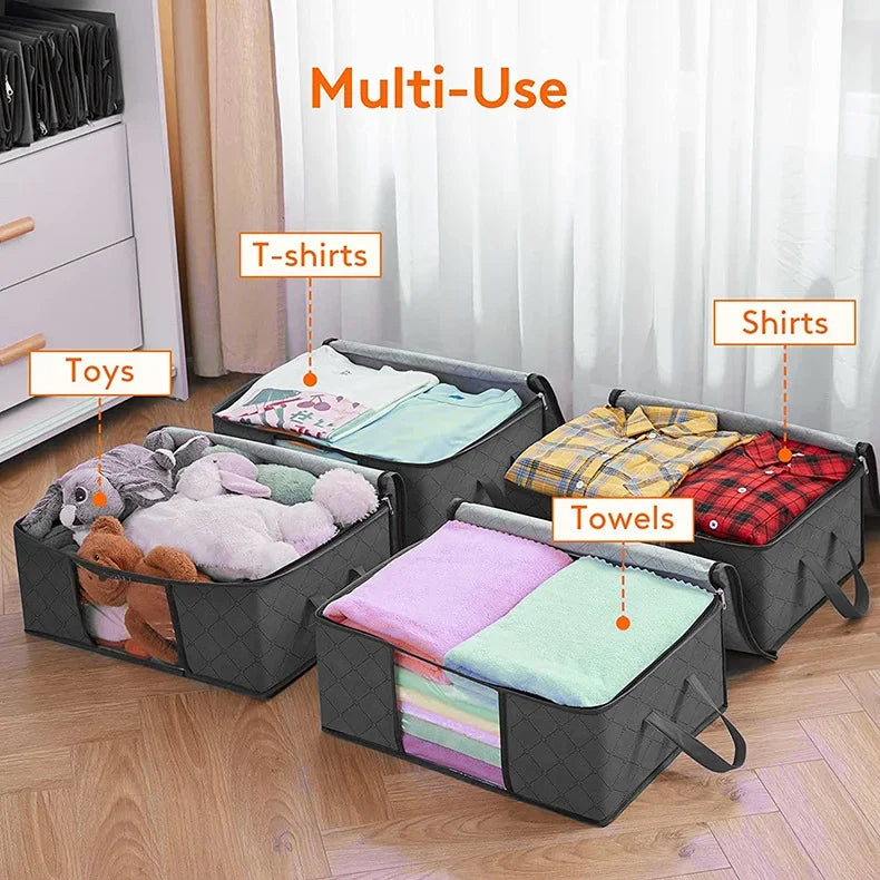 Anysort Storage Bag Grey 90L Multi Purpose Packing Organizer For Comforters And Blankets