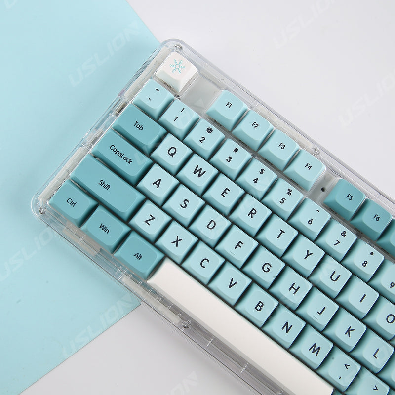 Anymob Keycap Keyboard Ice Blue 126 English keys Personality Mechanical Switch Keys Box Pack