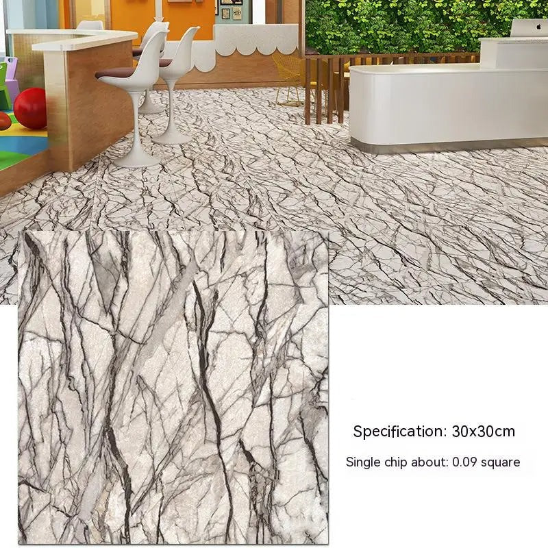 ANYHOUZ 10pcs Beige Dark Vinyl Floor Tile Self-Adhesive 3D Waterproof