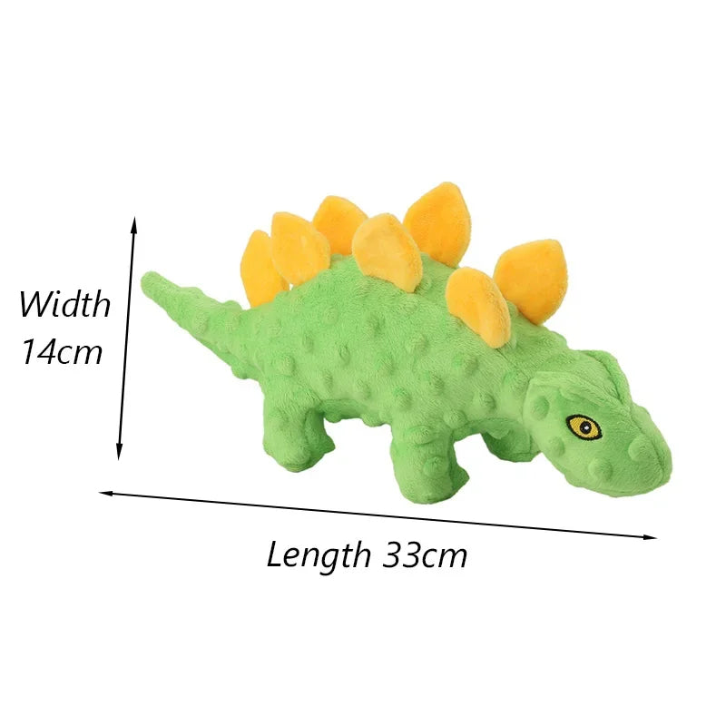 ANYWAGS Pet Toys Plush Stegosaurus Squeaky Teething Chews For Puppies