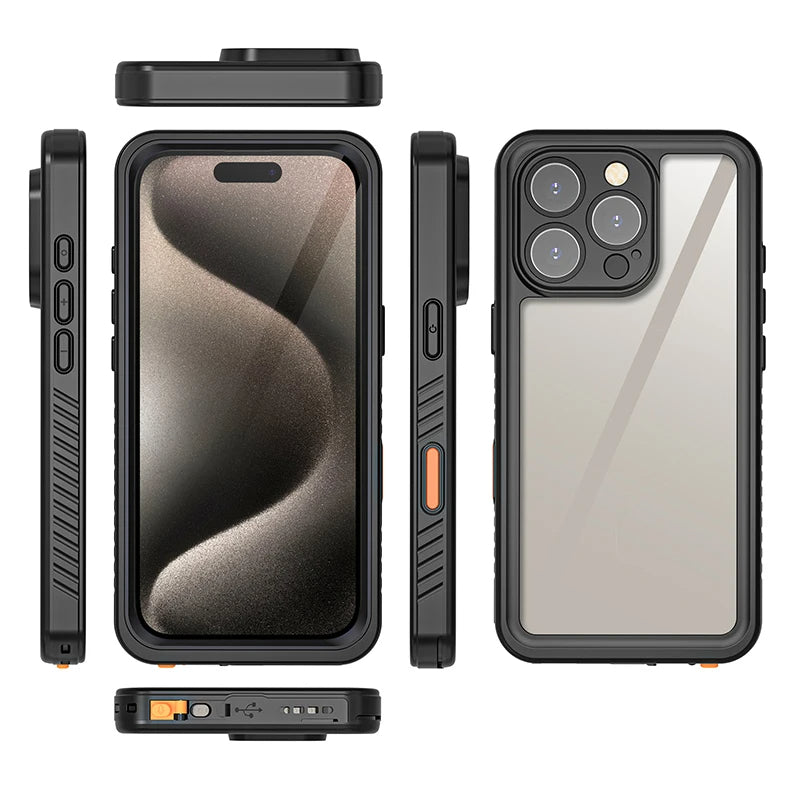 ANYMOB iPhone Case Black Shellbox Waterproof Military Grade Protection Defender Cover