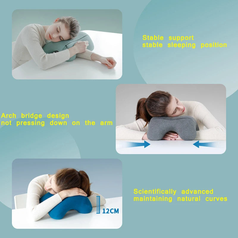 Anypillow Nap Pillow Ergonomic Memory Foam Cushion For Travel Desk Rest And Neck Support