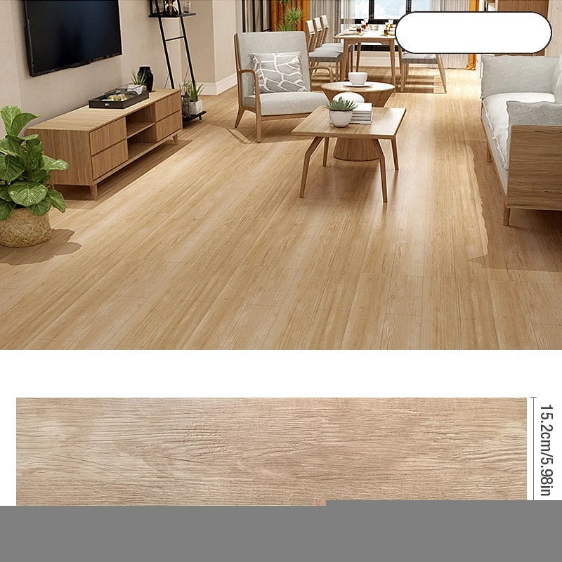 ANYHOUZ 5pcs Light Walnut Vinyl Floor Tile Wood Grain 3D Waterproof