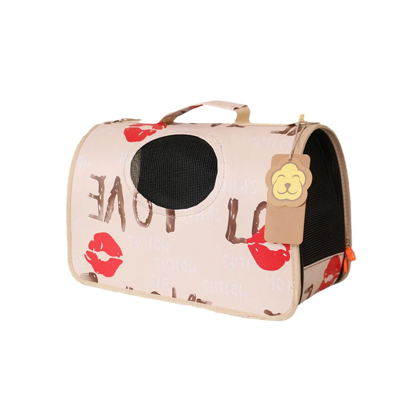 ANYWAGS Pet Carrier Small Love Kiss Pattern Shoulder Sling Bags for Small Pet Carrying Accessories