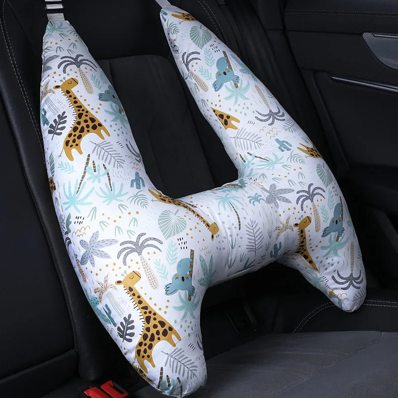Anypillow Car Travel Pillow UShape Giraffe Pattern Children Travel Pillow Cushion for Car Seat, Safety Neck Pillow for Kids