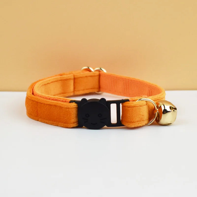 ANYWAGS Cat Collar Sunset Orange Small with Safety Buckle, Bell, and Durable Strap Stylish and Comfortable Pet Accessory