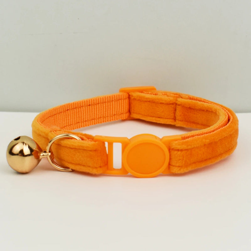 ANYWAGS Cat Collar Orange Large with Safety Buckle, Bell, and Durable Strap Stylish and Comfortable Pet Accessory