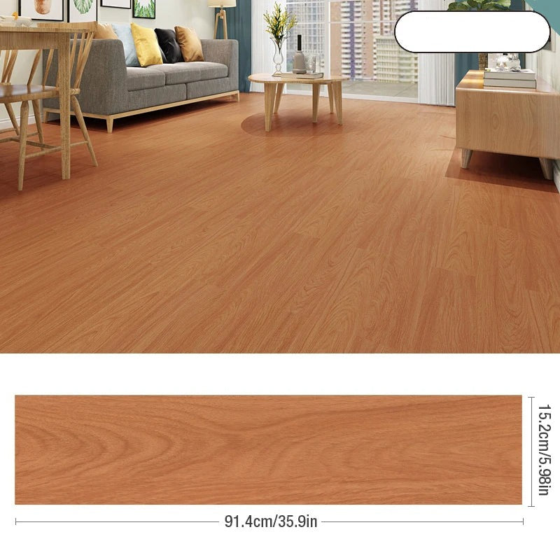 ANYHOUZ 20pcs Red Walnut Vinyl Floor Tile Wood Grain 3D Waterproof