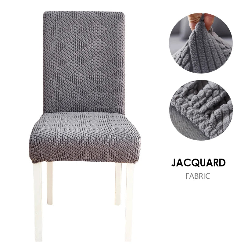 Anyseat Chair Cover Dark Grey Checkered Line Design with Anti-Dirt and Elastic Material for Dining Room Kitchen Wedding Hotel Banquet Restaurant