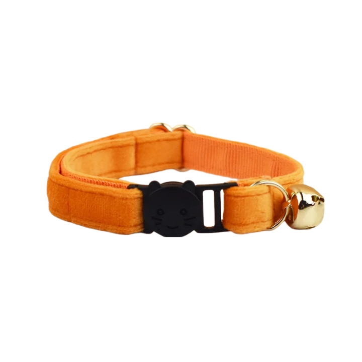 ANYWAGS Cat Collar Sunset Orange Large with Safety Buckle, Bell, and Durable Strap Stylish and Comfortable Pet Accessory