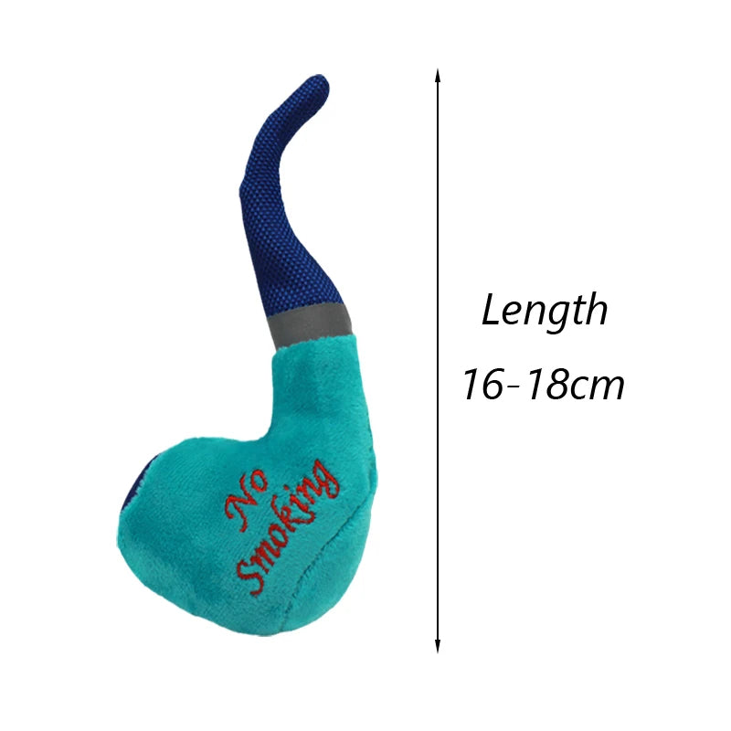 ANYWAGS Pet Toys Blue Green Plush Pipe Horn Squeaky Interactive Accessories