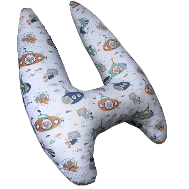 Anypillow Car Travel Pillow UShape Submarine Pattern Children Travel Pillow Cushion for Car Seat, Safety Neck Pillow for Kids
