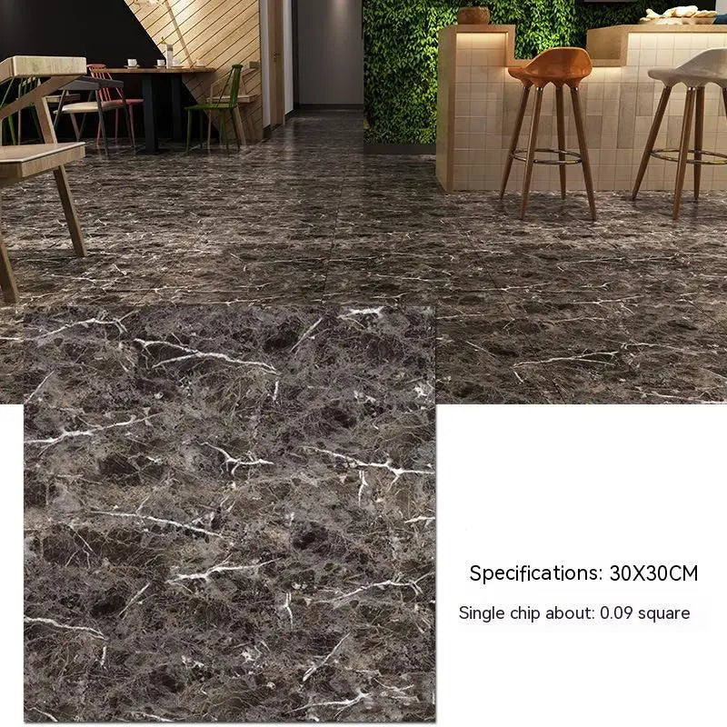 ANYHOUZ 10pcs Brown Crack Vinyl Floor Tile Self-Adhesive 3D Waterproof