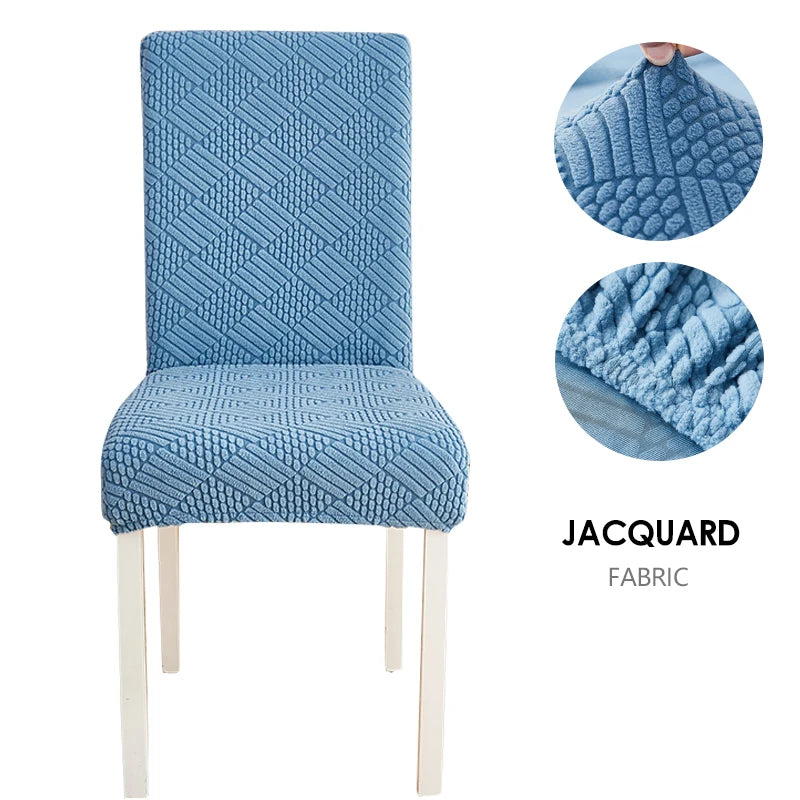 Anyseat Chair Cover Blue Checkered Line Design with Anti-Dirt and Elastic Material for Dining Room Kitchen Wedding Hotel Banquet Restaurant