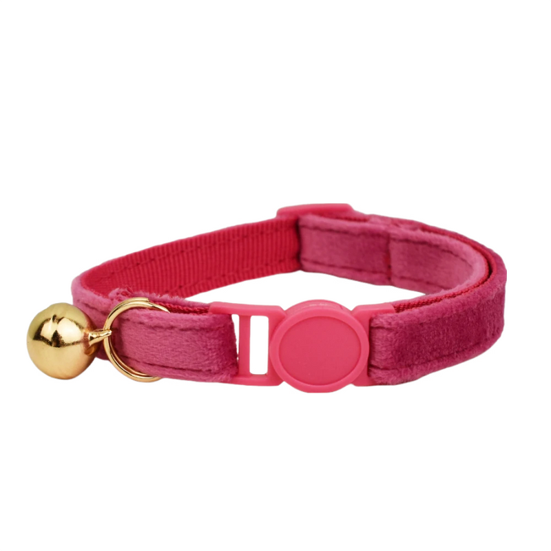 ANYWAGS Cat Collar Dark Pink Small with Safety Buckle, Bell, and Durable Strap Stylish and Comfortable Pet Accessory