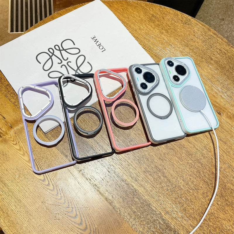 ANYMOB Huawei Case Purple Wireless Charging Magnetic Rugged Protective Cover