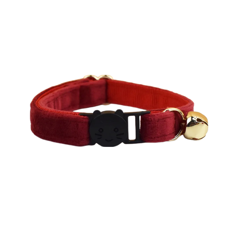 ANYWAGS Cat Collar Burgandy Small with Safety Buckle, Bell, and Durable Strap Stylish and Comfortable Pet Accessory