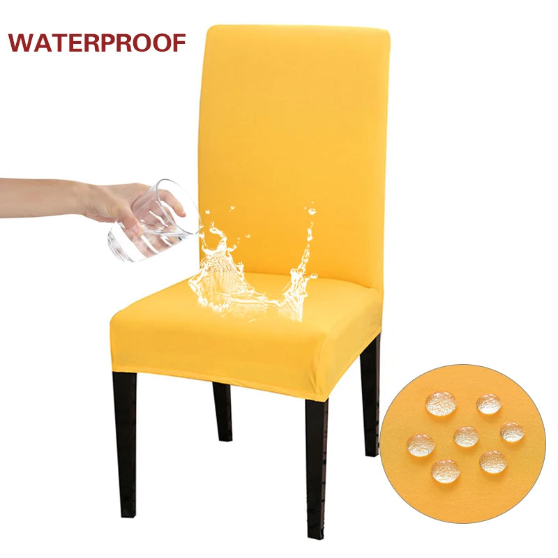 Anyseat Chair Cover Yellow with Anti-Dirt and Waterproof Elastic Material for Dining Room Kitchen Wedding Hotel Banquet Restaurant