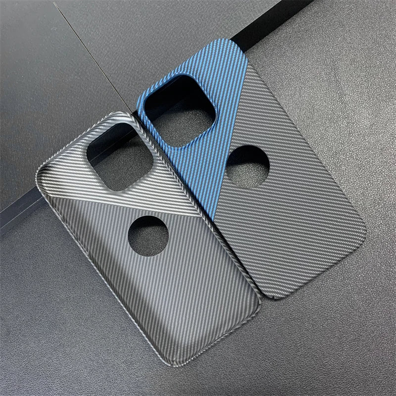 ANYMOB iPhone Case Black Blue Slim Carbon Fiber Stylish Protective Mobile Cover