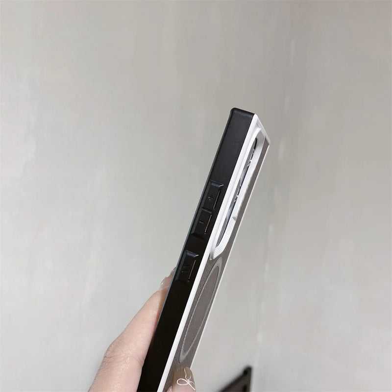 ANYMOB Samsung Case Black Magnetic Leather Ring Ultra Thin Cover