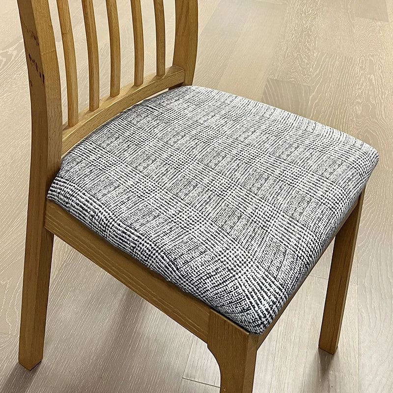 Anyseat Chair Cover Light Grey Corn Kennel Pattern Stretch Seat Cover for Home Dinning Kitchen Washable Removable