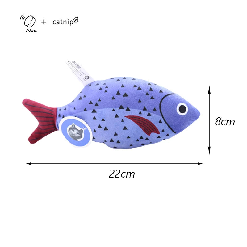 ANYWAGS Pet Toys Purple Squeaky Sea Fish Shape Sphynx Plush Cat Accessories