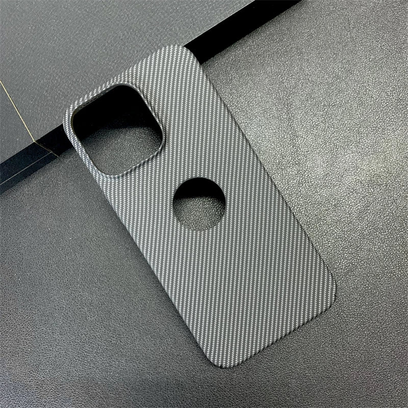 ANYMOB iPhone Case Black Slim Carbon Fiber Stylish Protective Mobile Cover