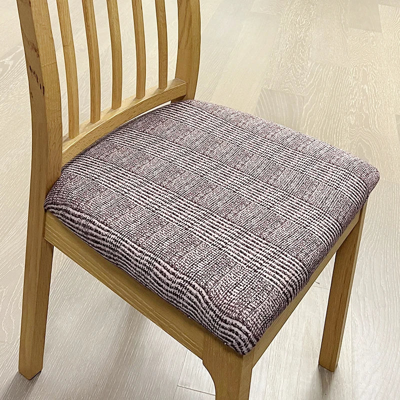 Anyseat Chair Cover Dark Brown Wavey and Straight Line Pattern Stretch Seat Cover for Home Dinning Kitchen Washable Removable