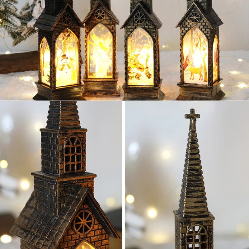 ANYDECO Christmas Desktop Lamp Glowing Lantern Light for Holiday Decor